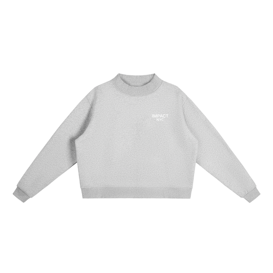 core,womens ,fleece,crewneck,mock-neck,sweatshirt,impact nyc 